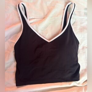 AERIE OFFLINE Black Tank Top with White Trim - size small